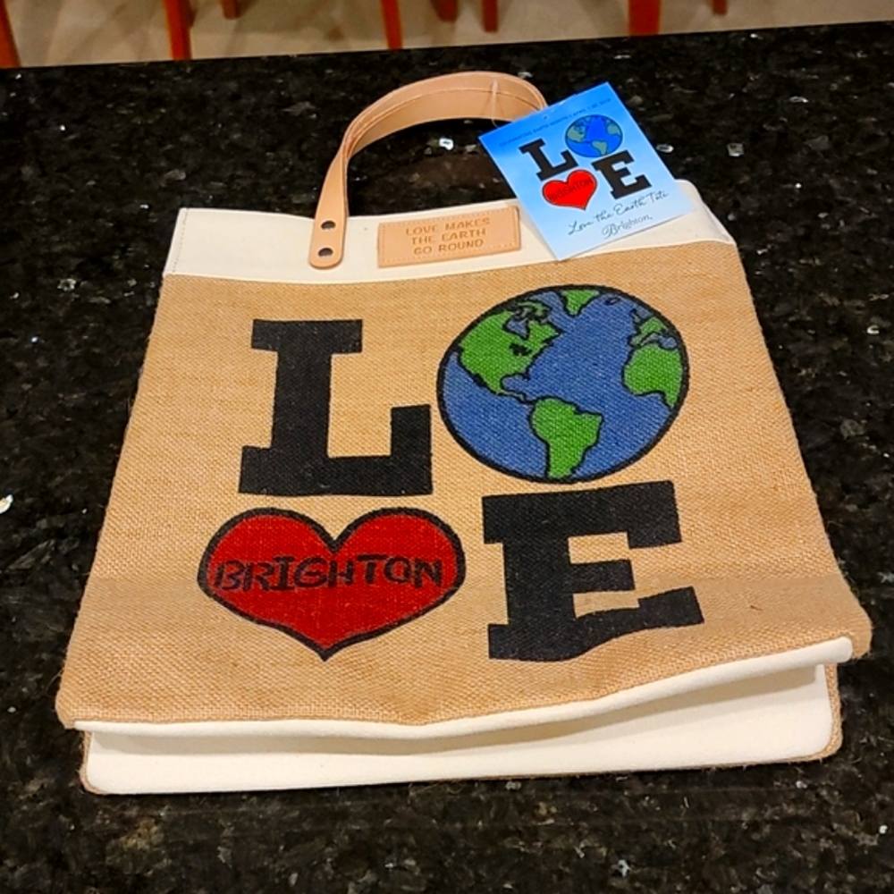 Rare Brighton LOVE THE EARTH Canvas Tote / Beach Bag